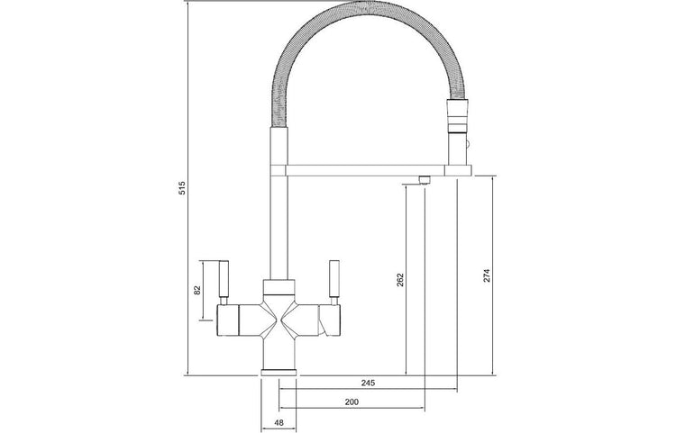 Abode 3 IN 1 Professional Monobloc Tap - Chrome
